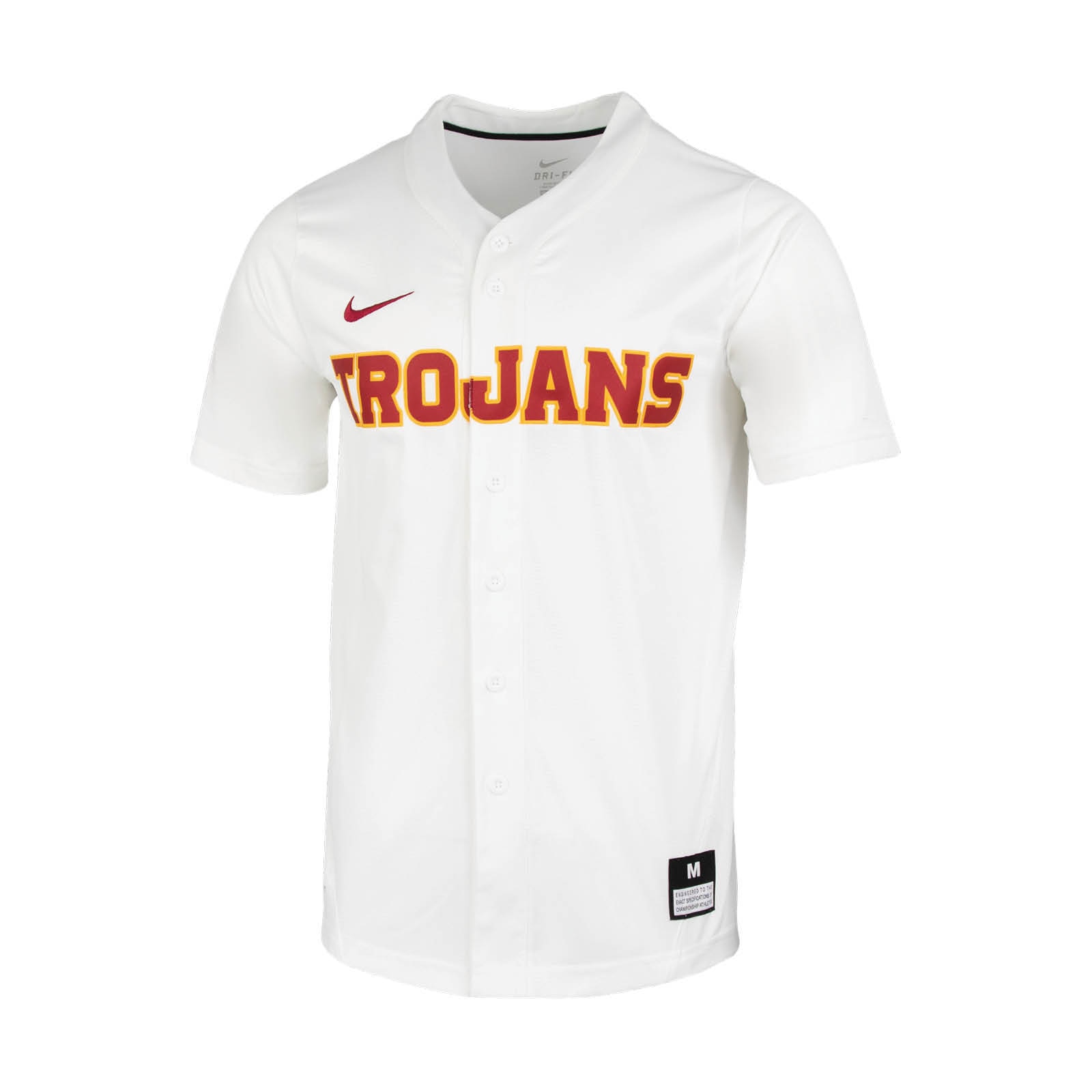USC Trojans Men's Nike White Full Button Replica Baseball Jersey White 1